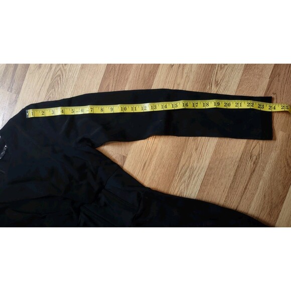 Zara Black Fitted Mesh Waist Long Sleeve Dress Size Small - Picture 6 of 8